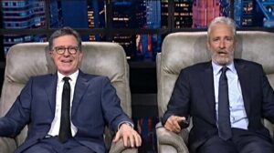 Jon Stewart Tells Colbert Audience to Dream of Rejecting Trump