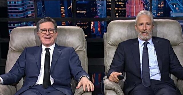 Jon Stewart Tells Colbert Audience to Dream of Trump Repudiation